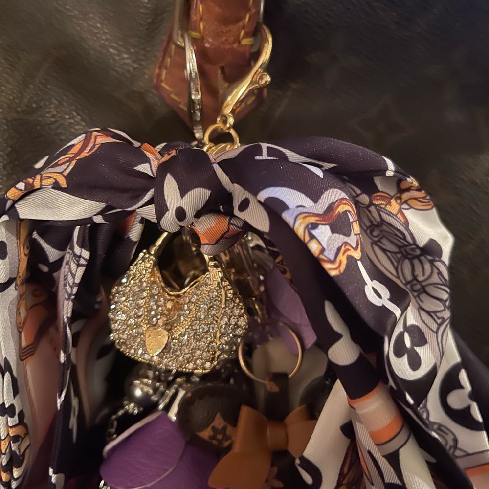 Authentic Louis Vuitton Speedy 30 handbag with handmade purse charm.